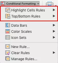 Excel: conditional formatting based on rules