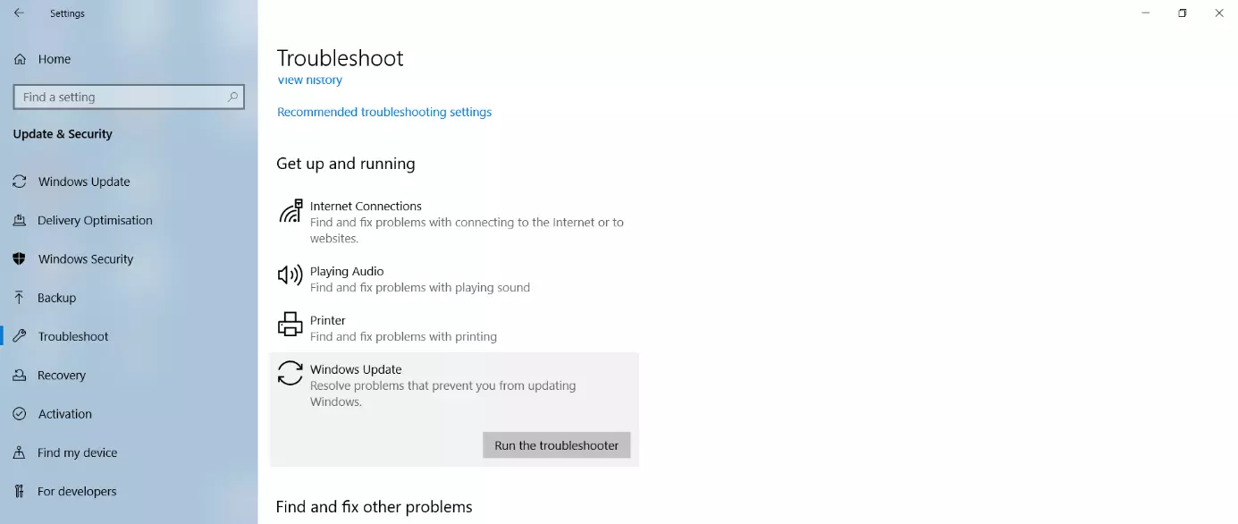 Windows Update troubleshooting