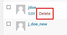 Delete username