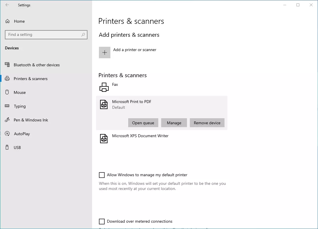 Managing printers