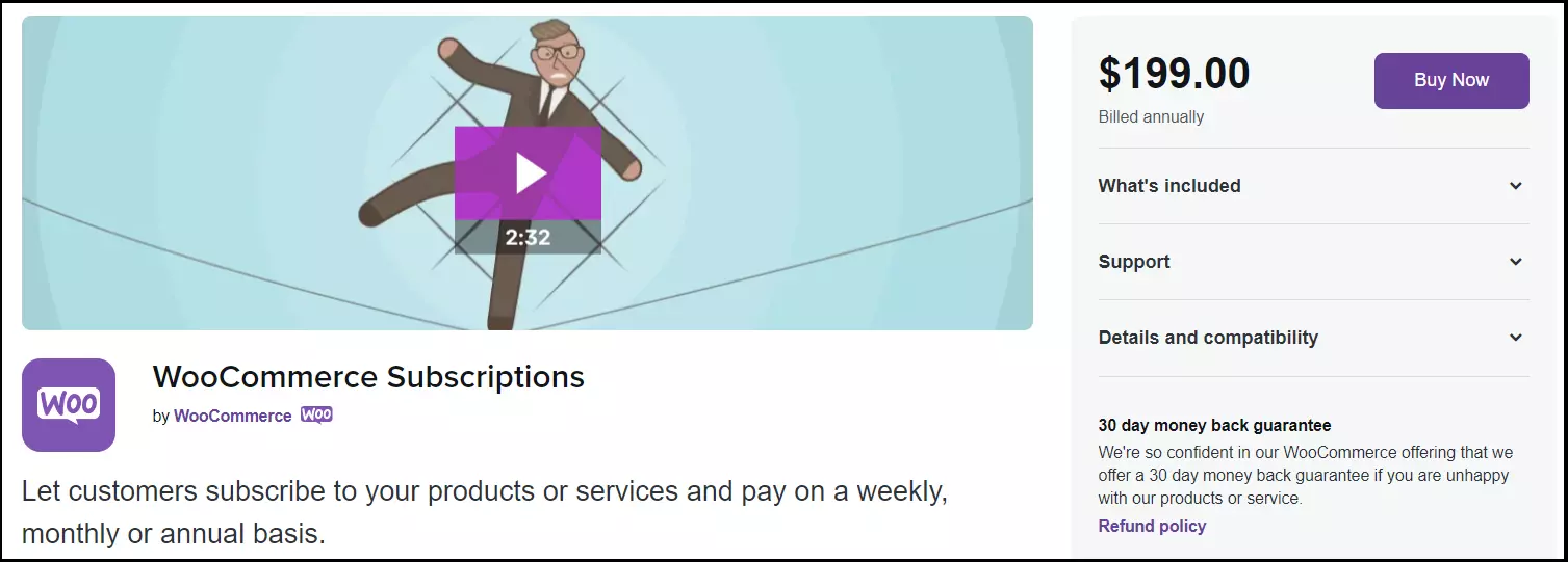 The WooCommerce Subscriptions plugin download website