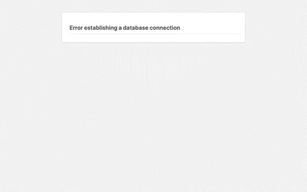 WordPress error “Error establishing a database connection”
