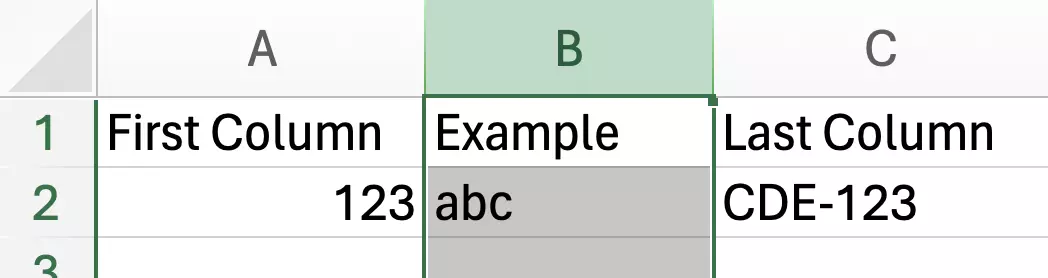 Excel: Moved column