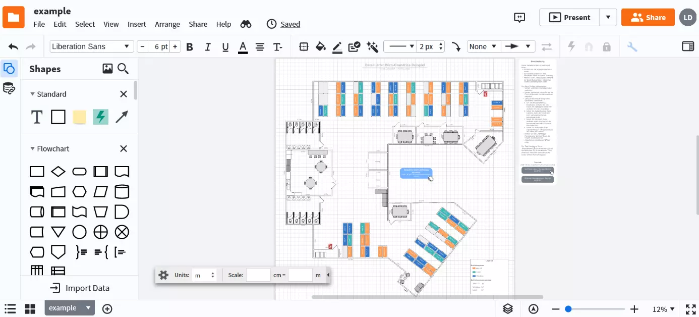 Lucidchart user interface in the browser with class diagram for ATMs