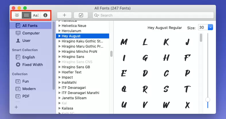 Add Mac fonts: Launch preview