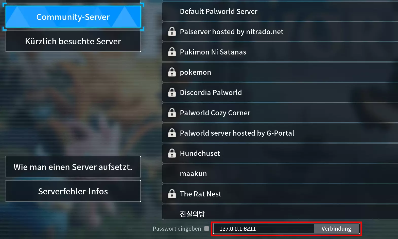 Palworld: List of community servers