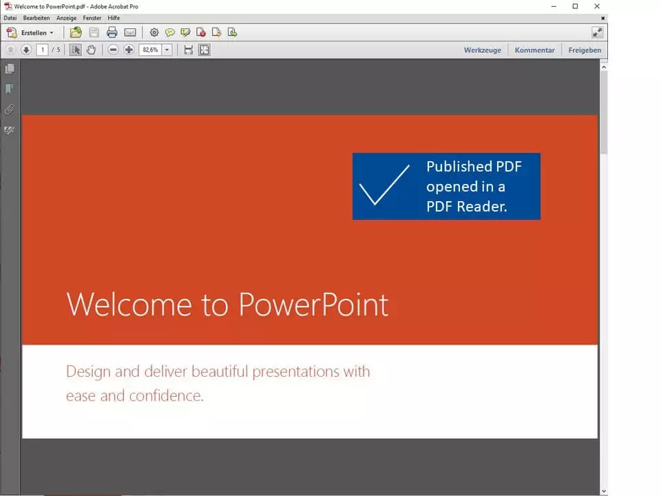 Save PowerPoint as PDF, step 7