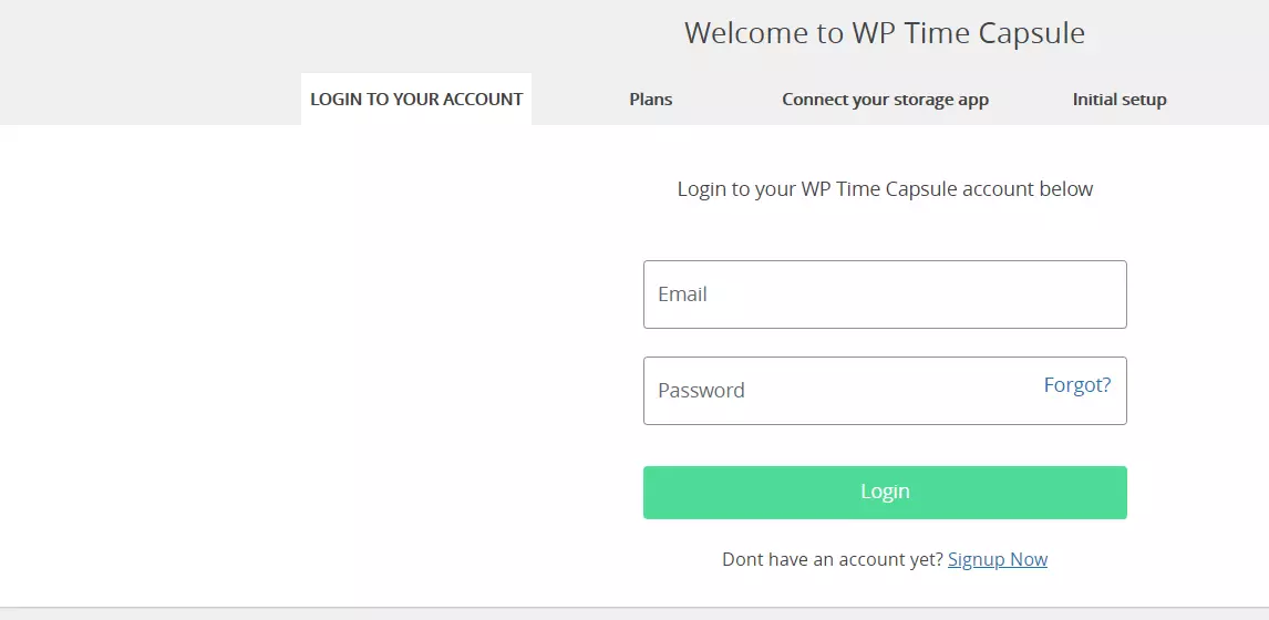 WP Time Capsule in the WordPress backend