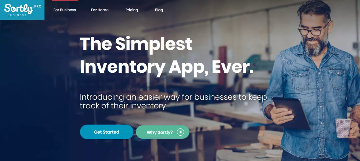 Website for Sortly Pro For Business inventory app