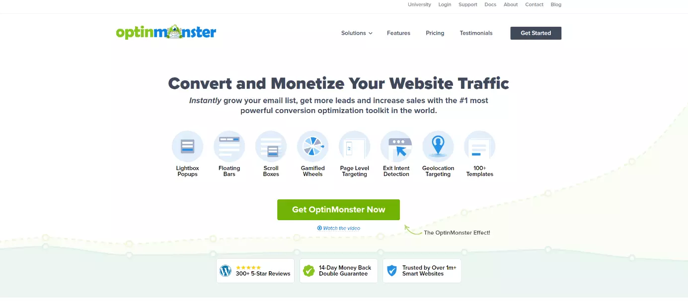 Website of premium WordPress plugins OptinMonster