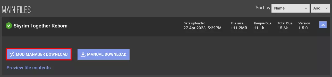 Skyrim Together Reborn: Download via Mod Manager