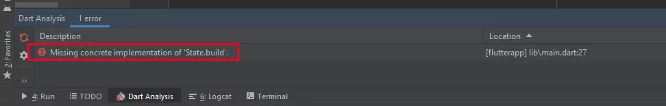 Android Studio: Dart error analysis for the Flutter app