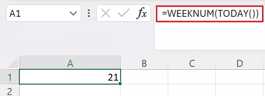 Excel: Insert WEEKNUM for today’s date