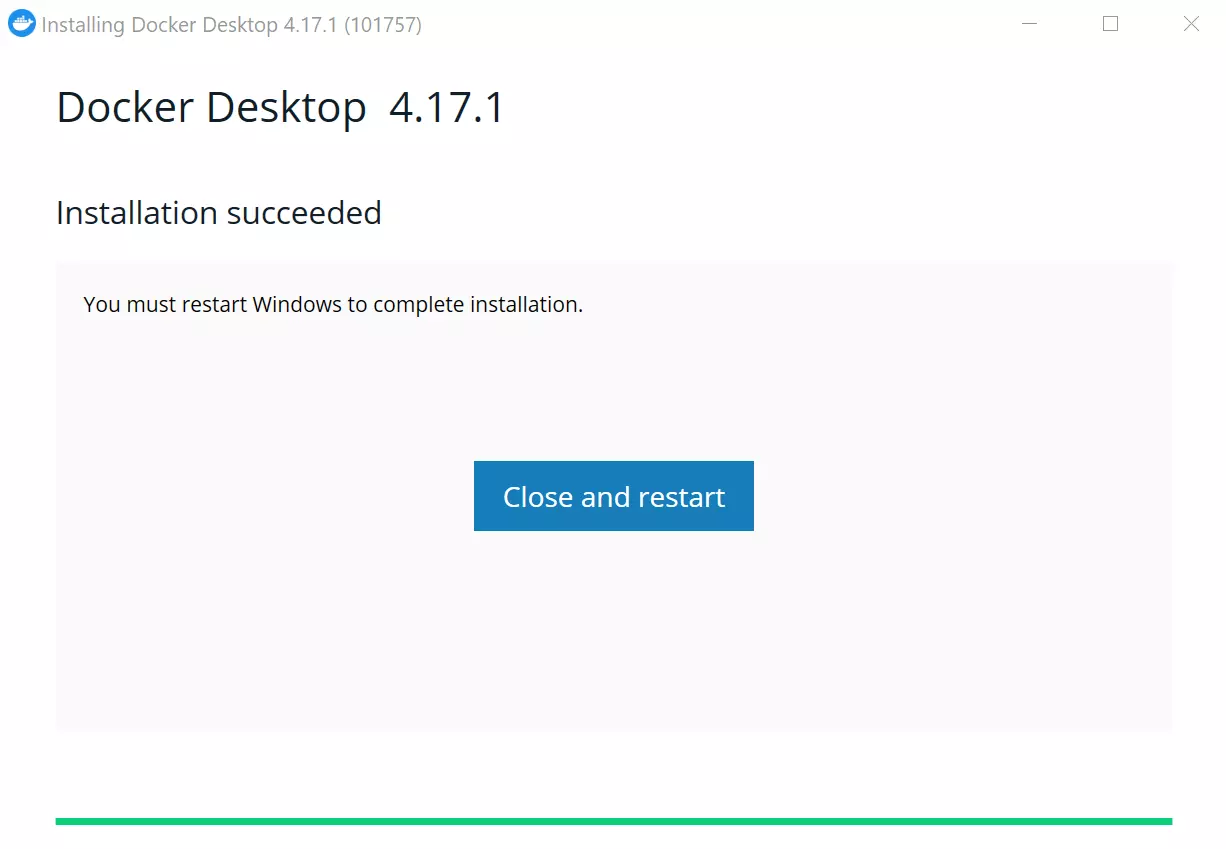 Notification: Restart Windows after installing