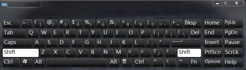 Keyboard: Location of the Shift keys