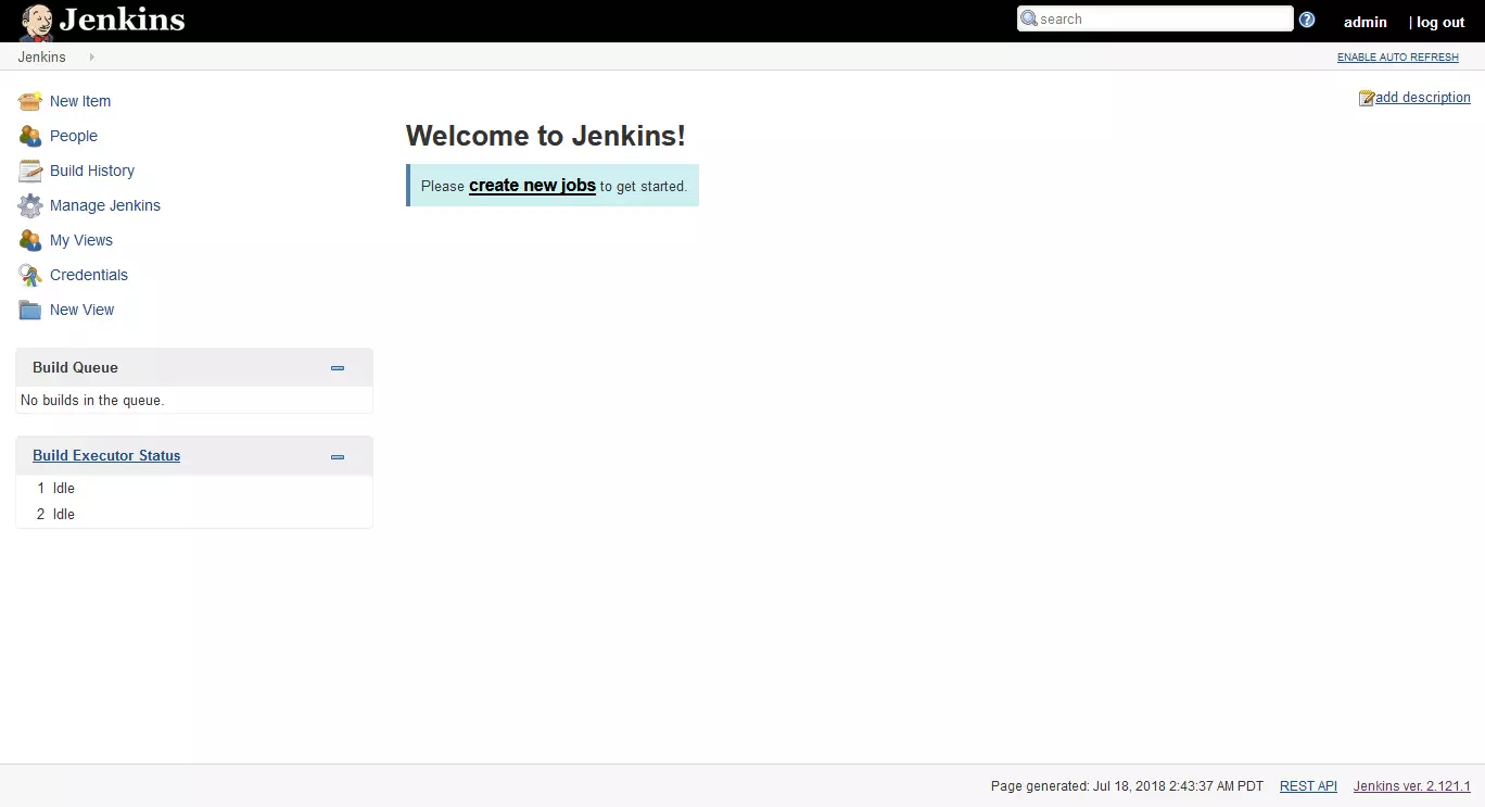 Jenkins web interface