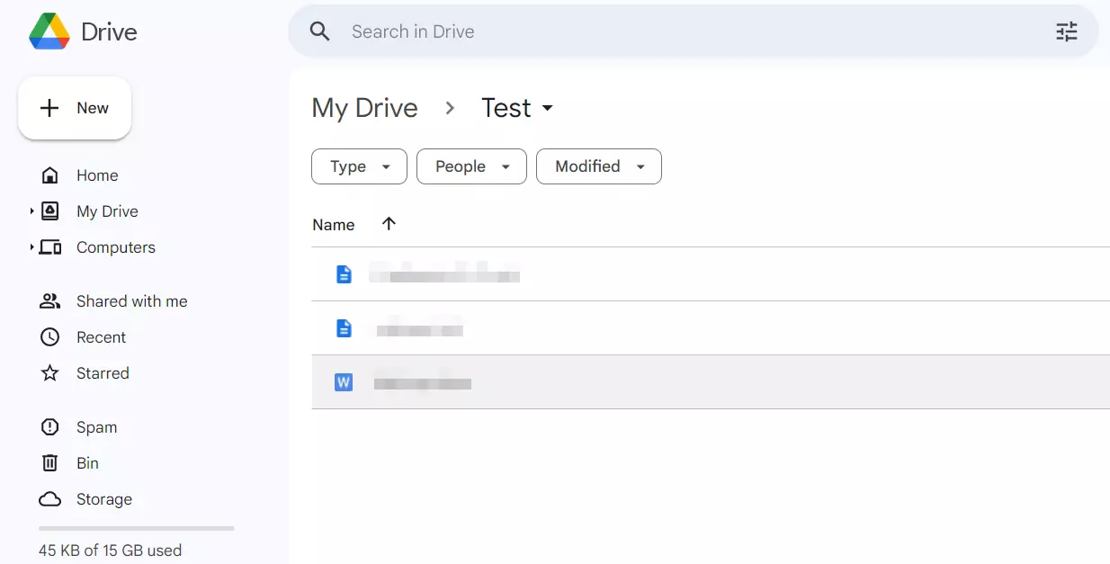 Google Drive web app