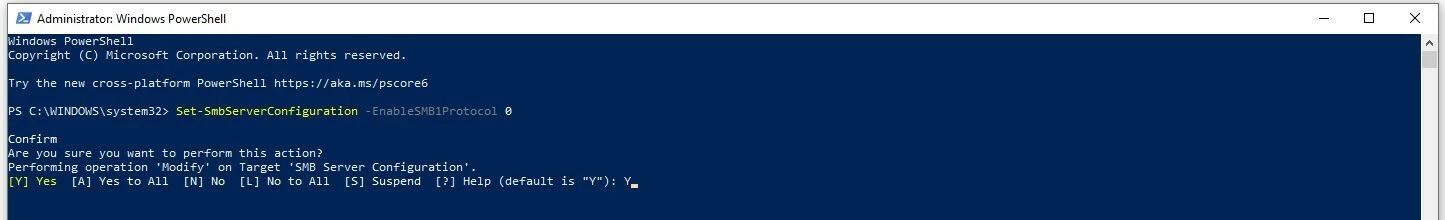 PowerShell: Deactivating SMBv1