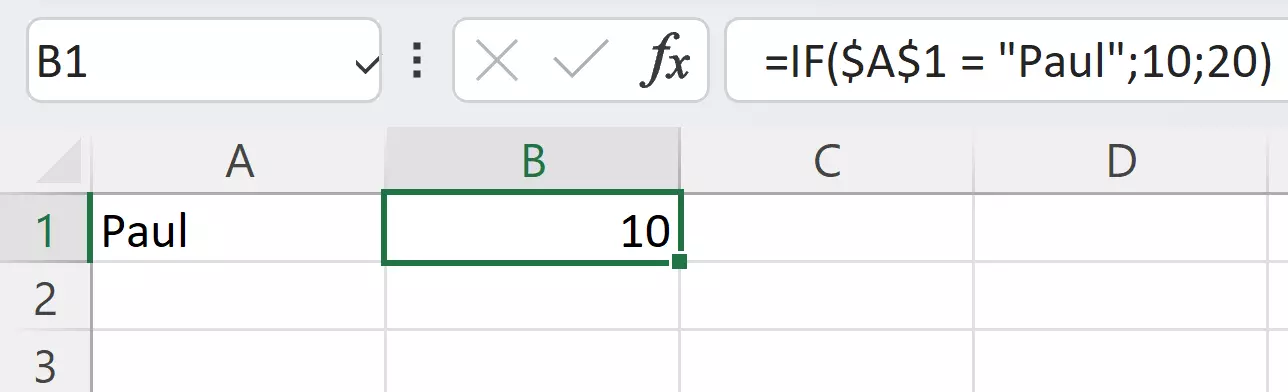 IF function in Excel with drop-down list