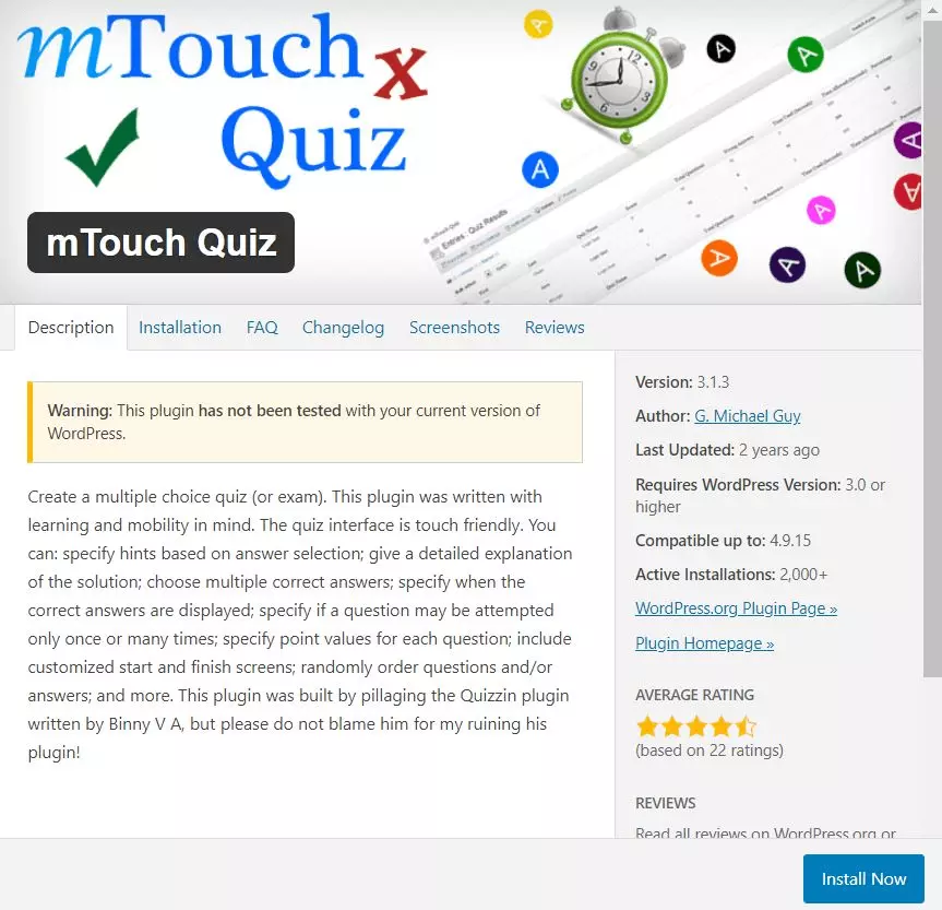 mTouch Quiz – a WordPress quiz plug-in