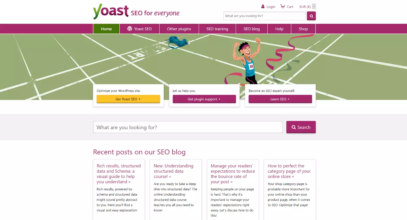 Website of WordPress plugins Yoast