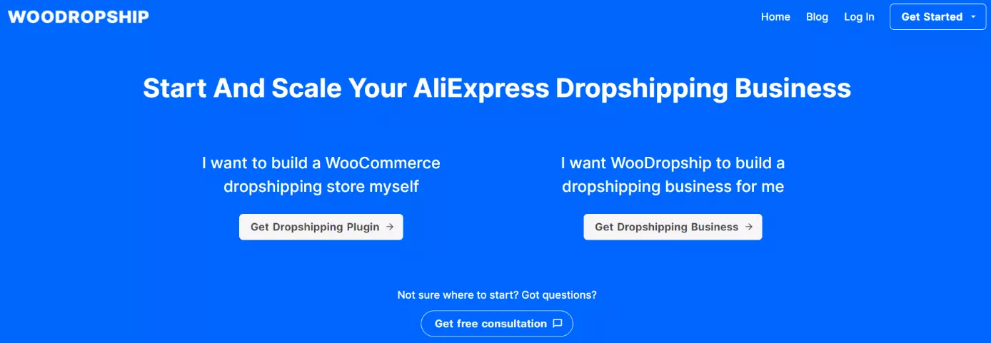 Screenshot of WooDropship website