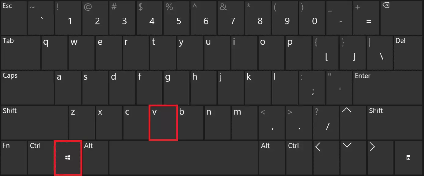 Keyboard: Shortcut “Windows key + V”