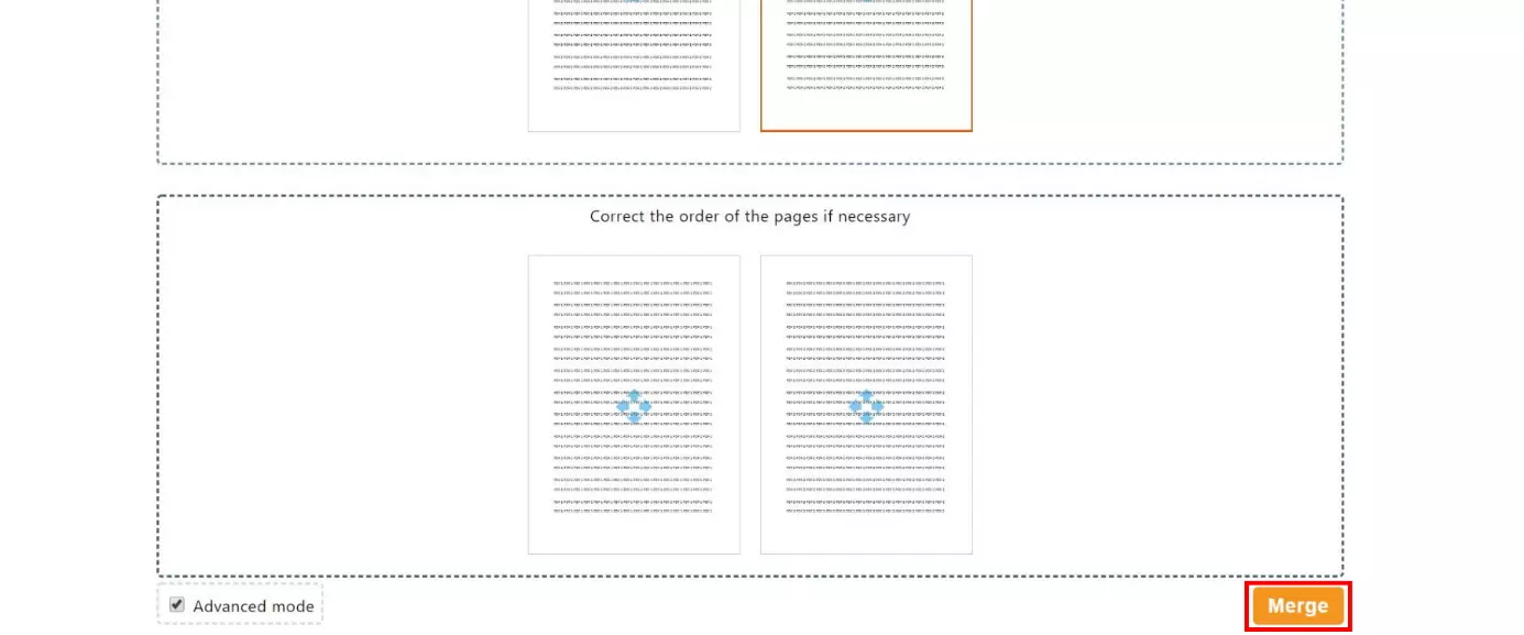 PDF24 Tools “Merge PDF”: Page order