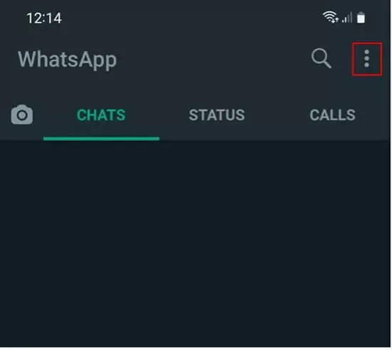 WhatsApp: Three dot menu