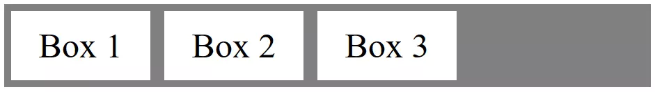 Three Flexboxes with standard values