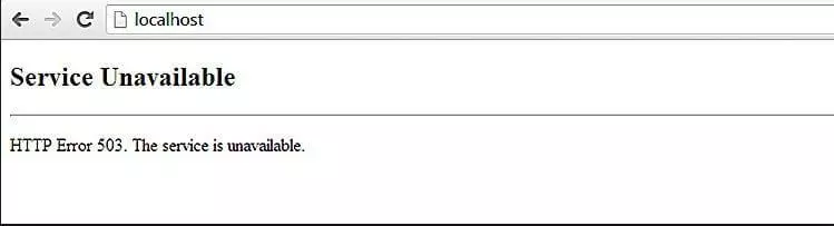“Service Unavailable” error message