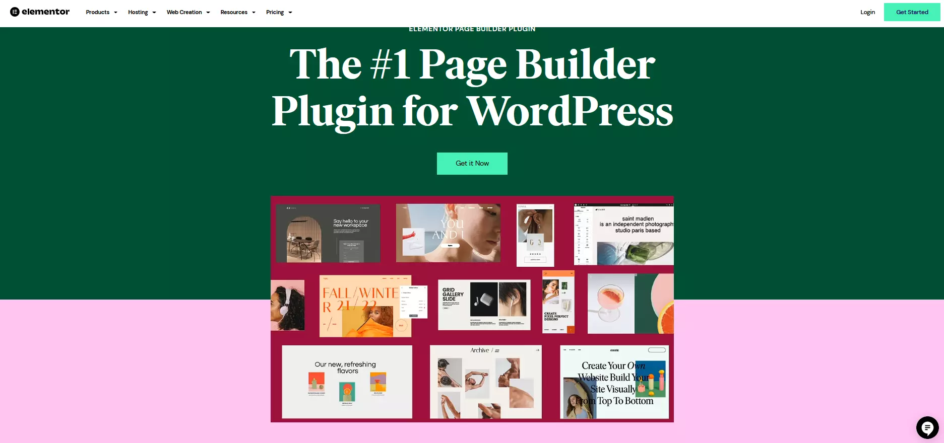 Elementor plugin landing page for WordPress