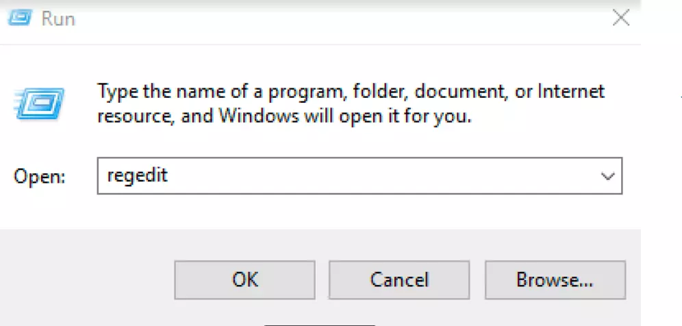 “Run” dialog in Windows 10