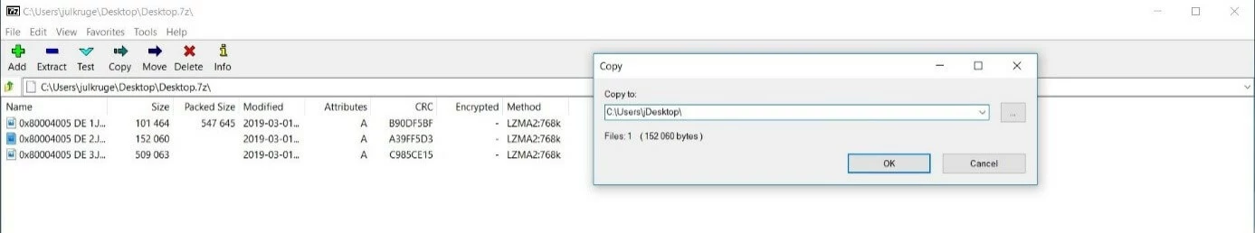 Unpacking Files with 7-Zip