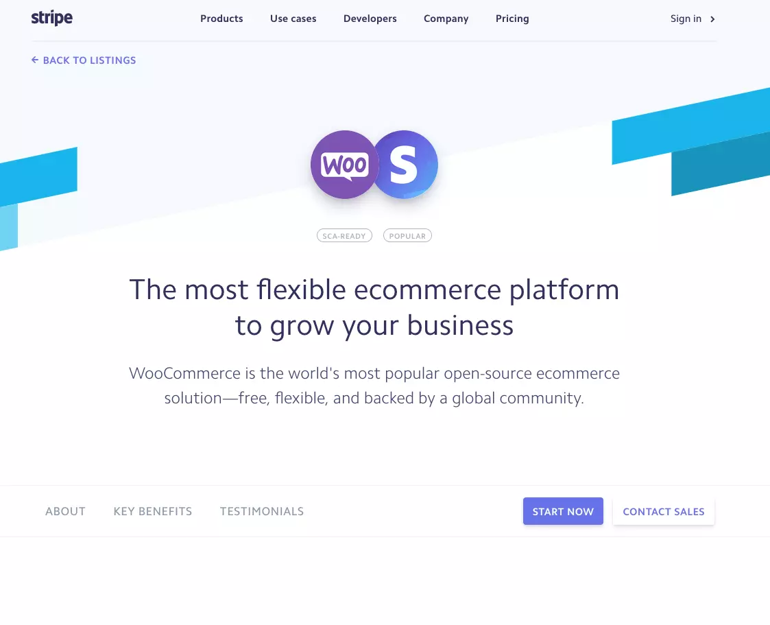 Screenshot of Stripe