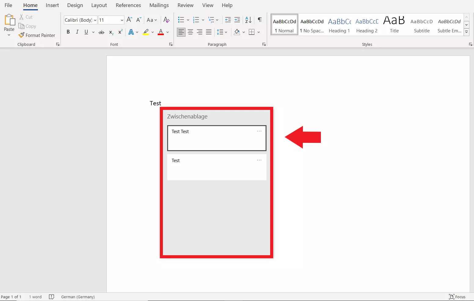 Clipboard window showing current history of cached files