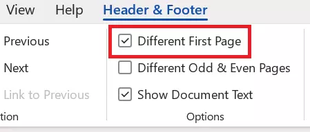 Page numbering in Word from page 2