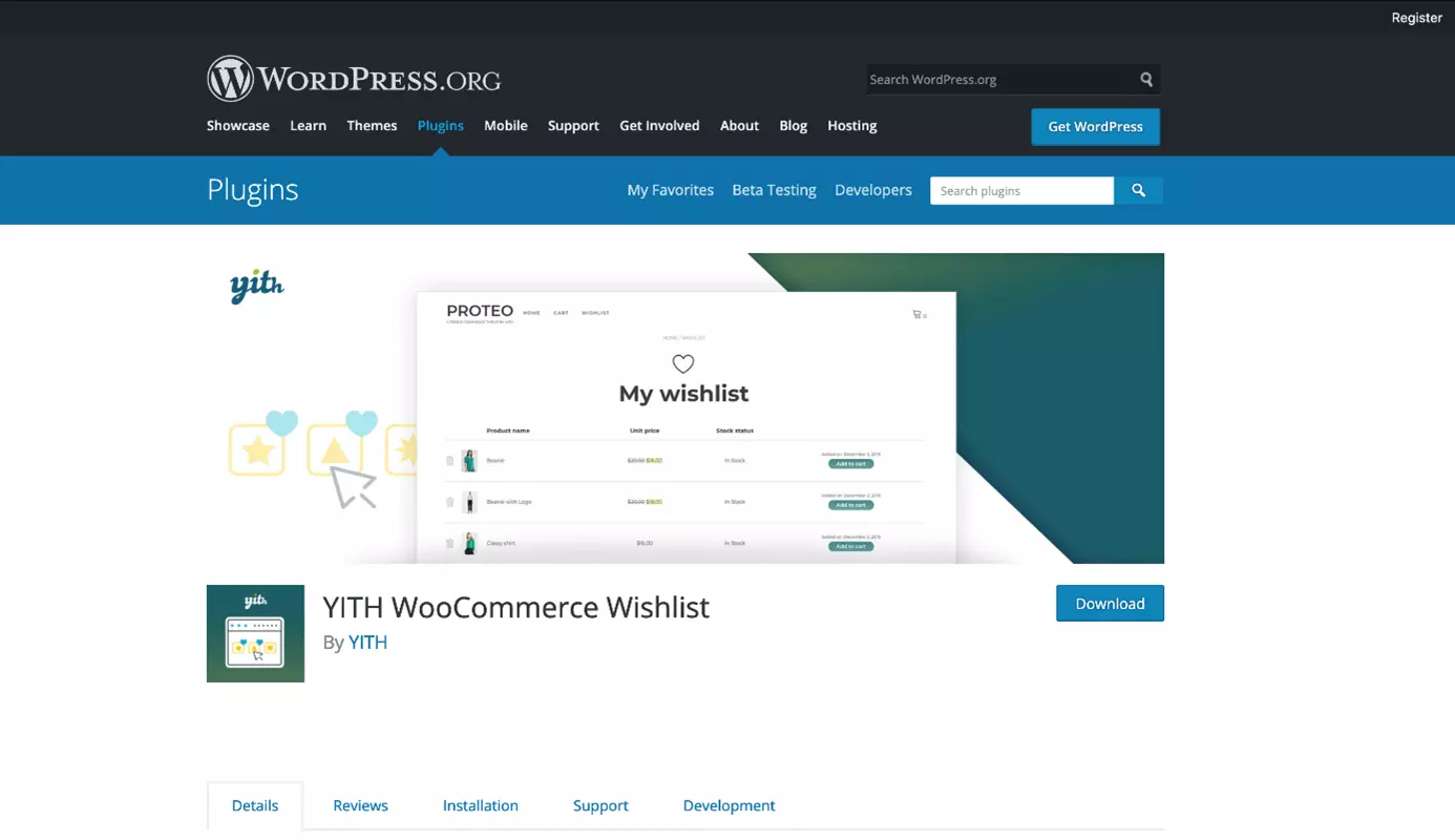 YITH WooCommerce Wishlist on WordPress.org