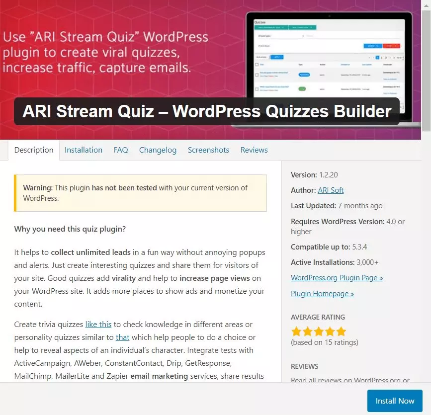 ARI Stream Quiz – a WordPress quiz plug-in