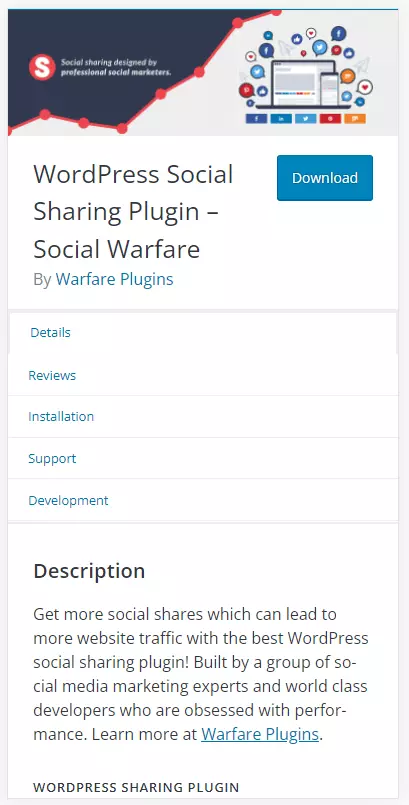 WordPress plugin “Social Warfare” on wordpress.org