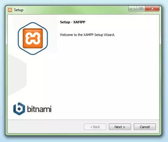 Startup screen of the XAMPP Setup Wizard