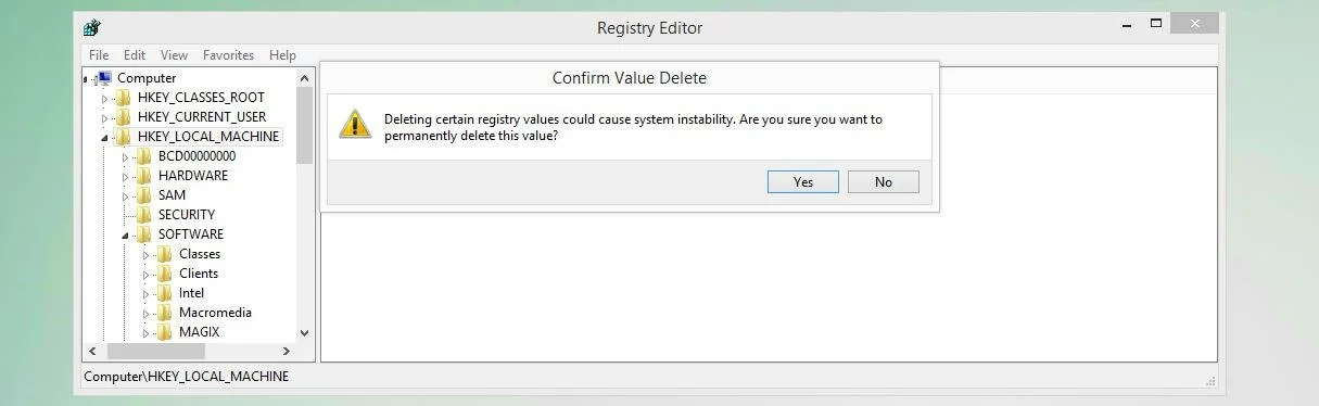 Registry Editor in Windows 10