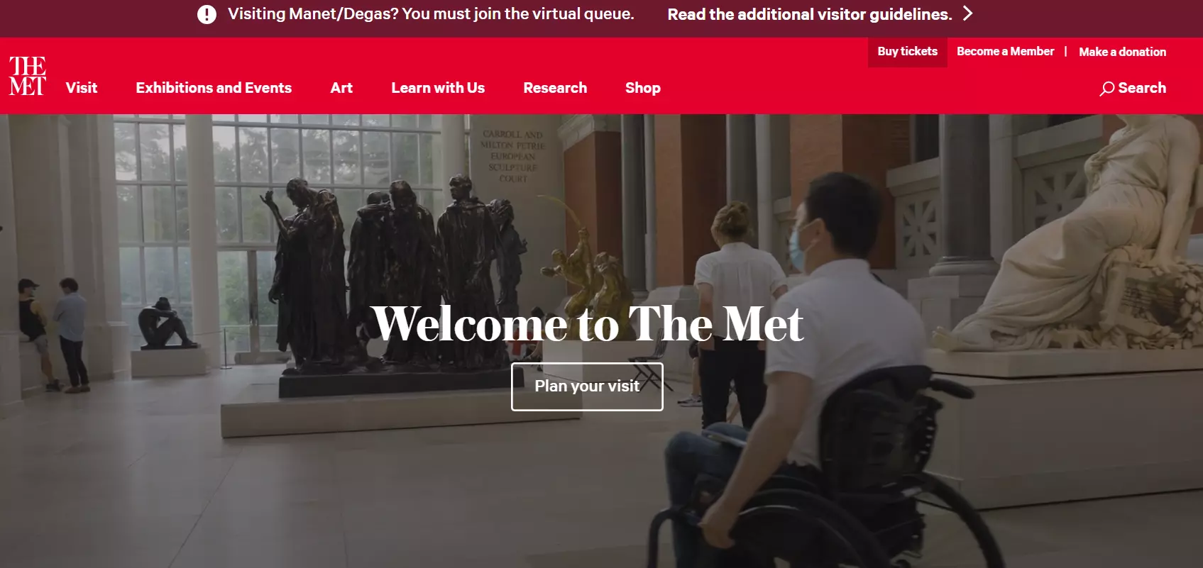 Screenshot of the Metropolitan Museum of Art’s website