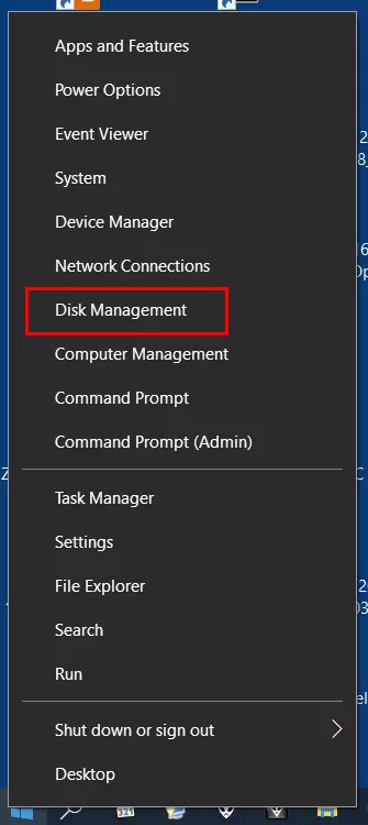 Calling up Disk Management through the taskbar