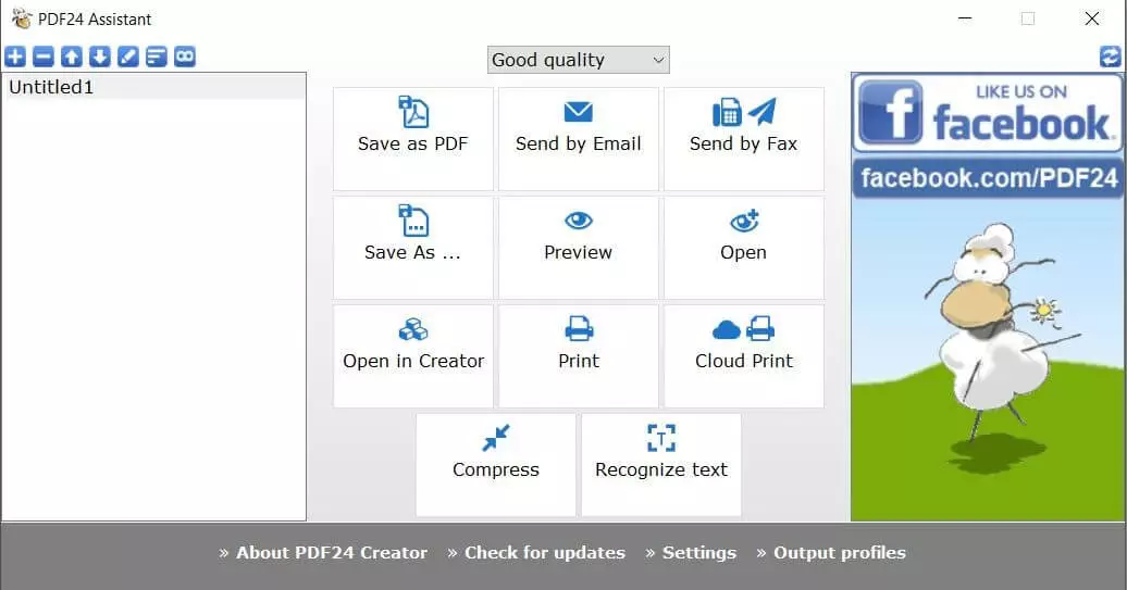 Convert ODT into PDF with PDF24 Creator