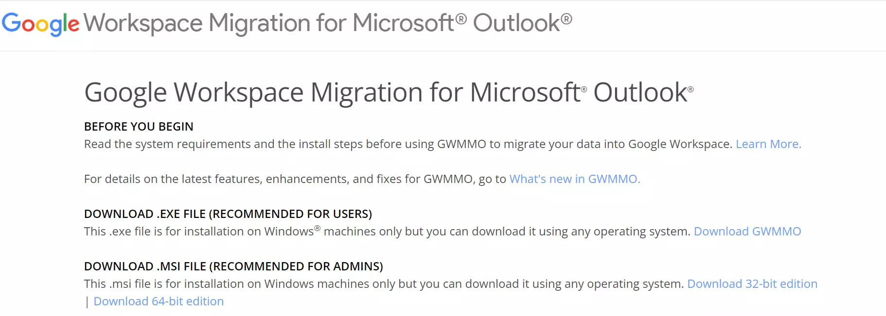 Google Workspace Migration for Microsoft Outlook: select account