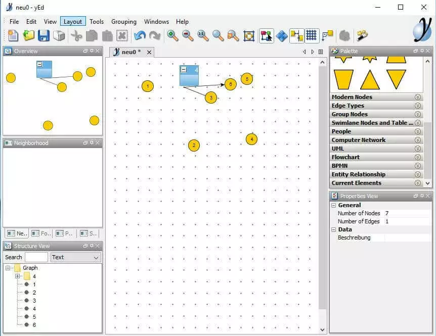 Text: Project view in yEd Graph Editor