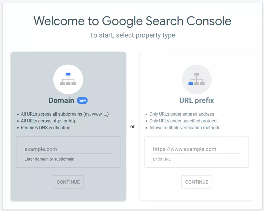 Sign-in page for Google Search Console