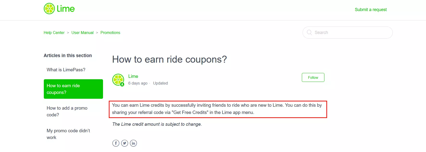 Referral marketing example: Lime