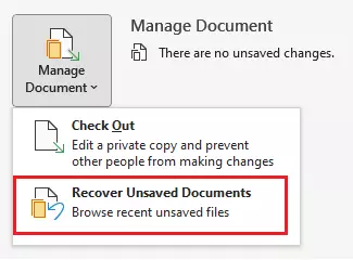 Word’s Auto-Restore feature in the File > Information > Manage Document menu